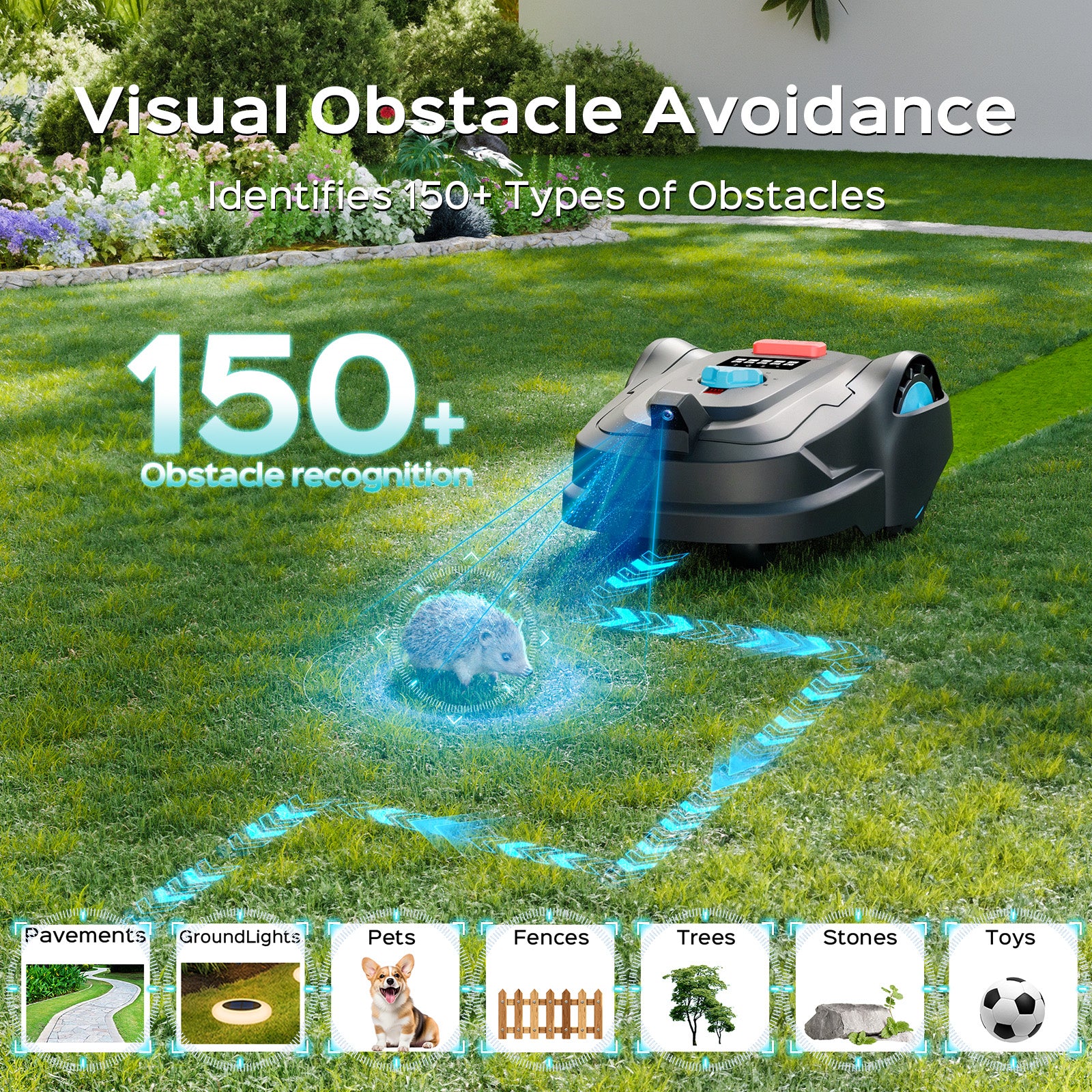 YARDCARE M800PLUS Robotic Lawn Mower with Visual Obstacle Avoidance