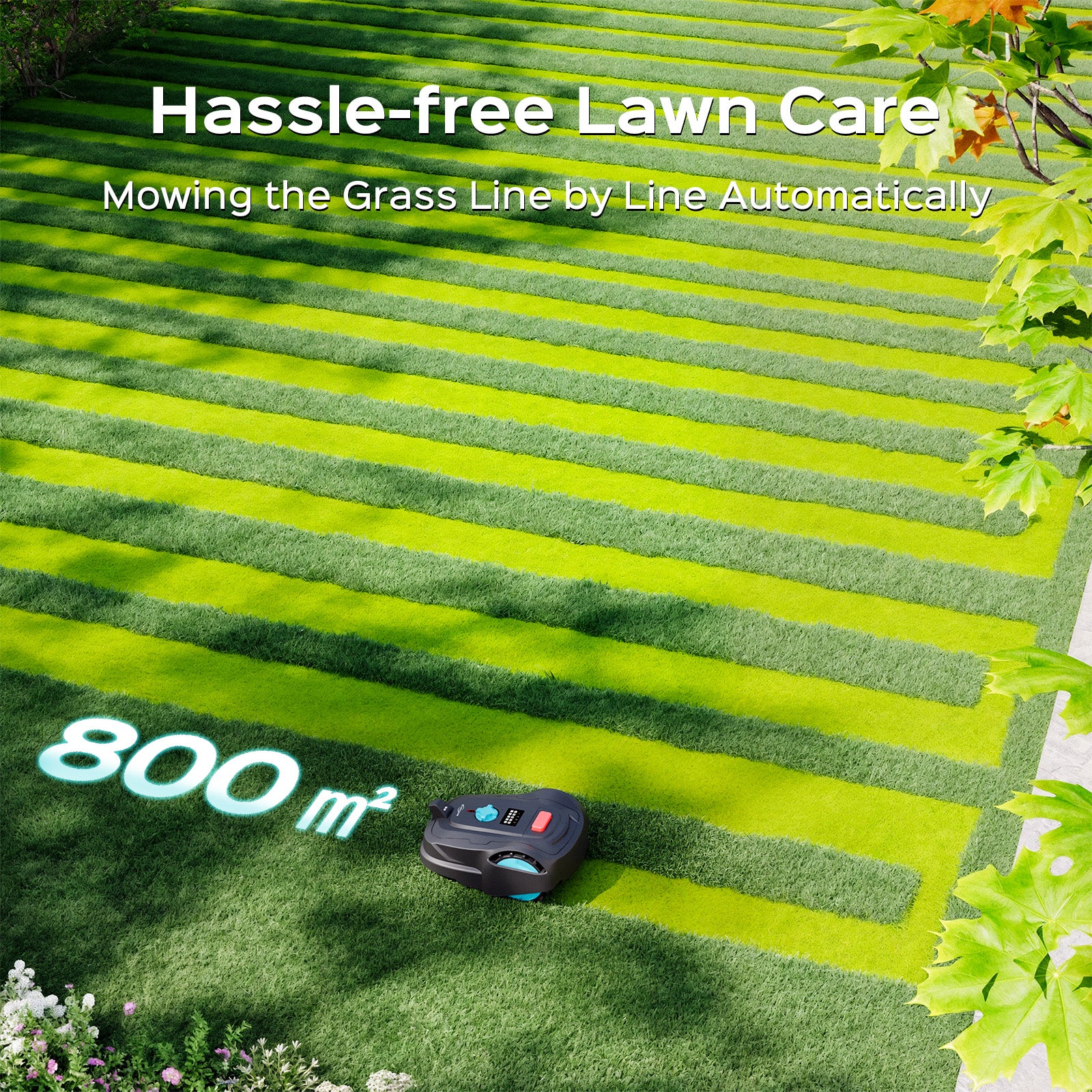 YARDCARE M800PLUS with Mowing the Grass Line by Line Automatically