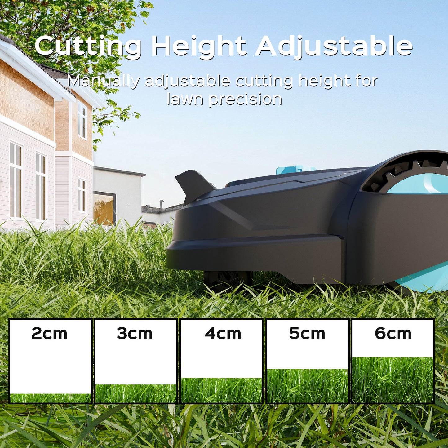 YARDCARE M800PLUS Robotic Lawn Mower with Cutting Height Adjustable