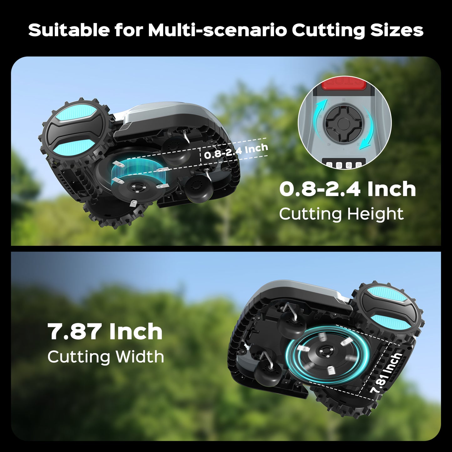 YARDCARE E400 Robotic Lawn Mower Suitable for Multi-scenario Cutting Sizes