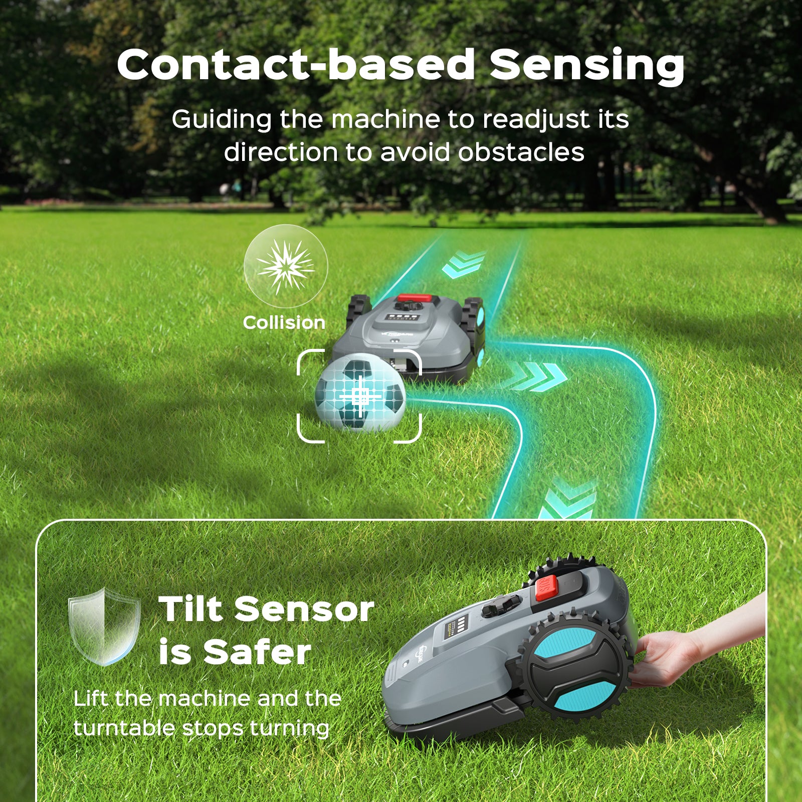 YARDCARE E400 Robotic Lawn Mower with Obstacles Avoidance