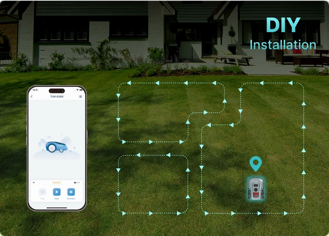 YARDCARE E400 Robotic Lawn Mower with DIY Installation