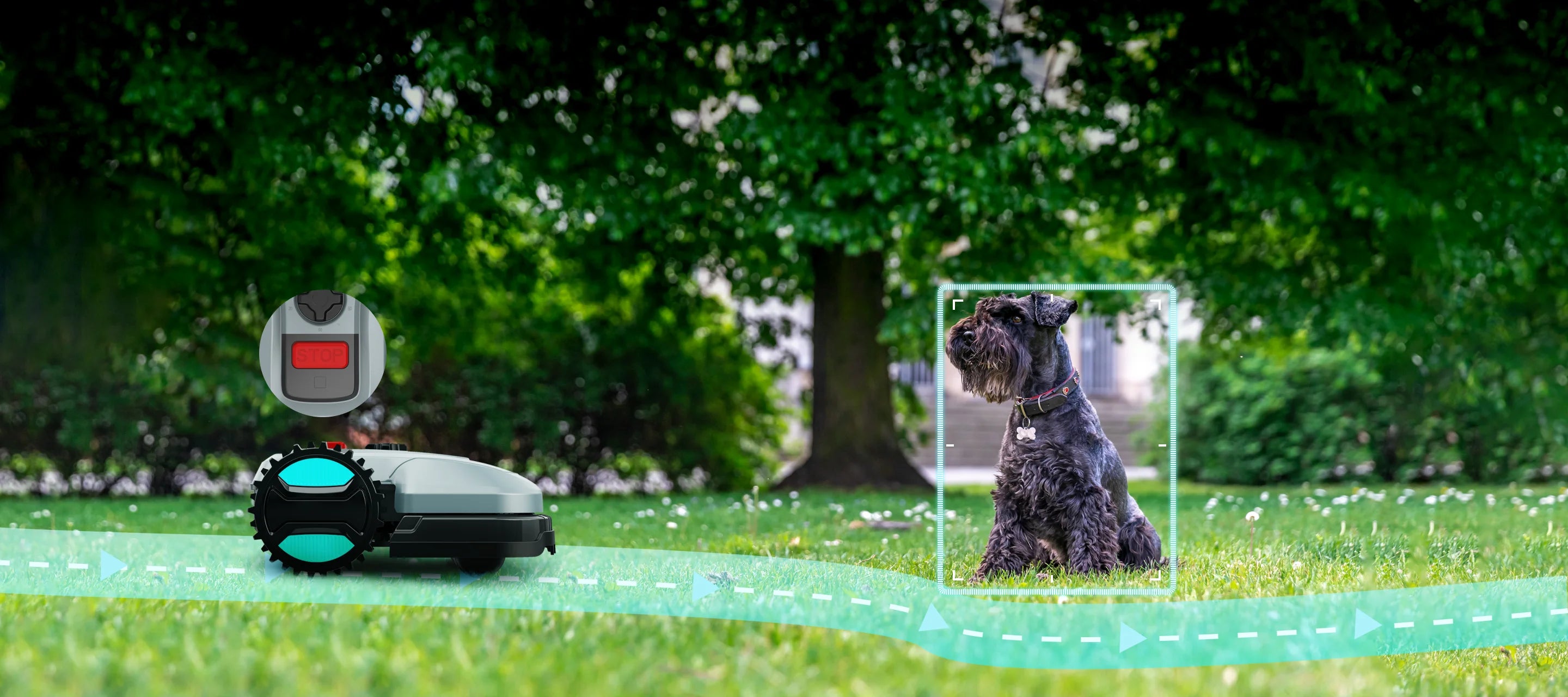 YARDCARE E400 Robotic Lawn Mower with Obstacle Avoidance