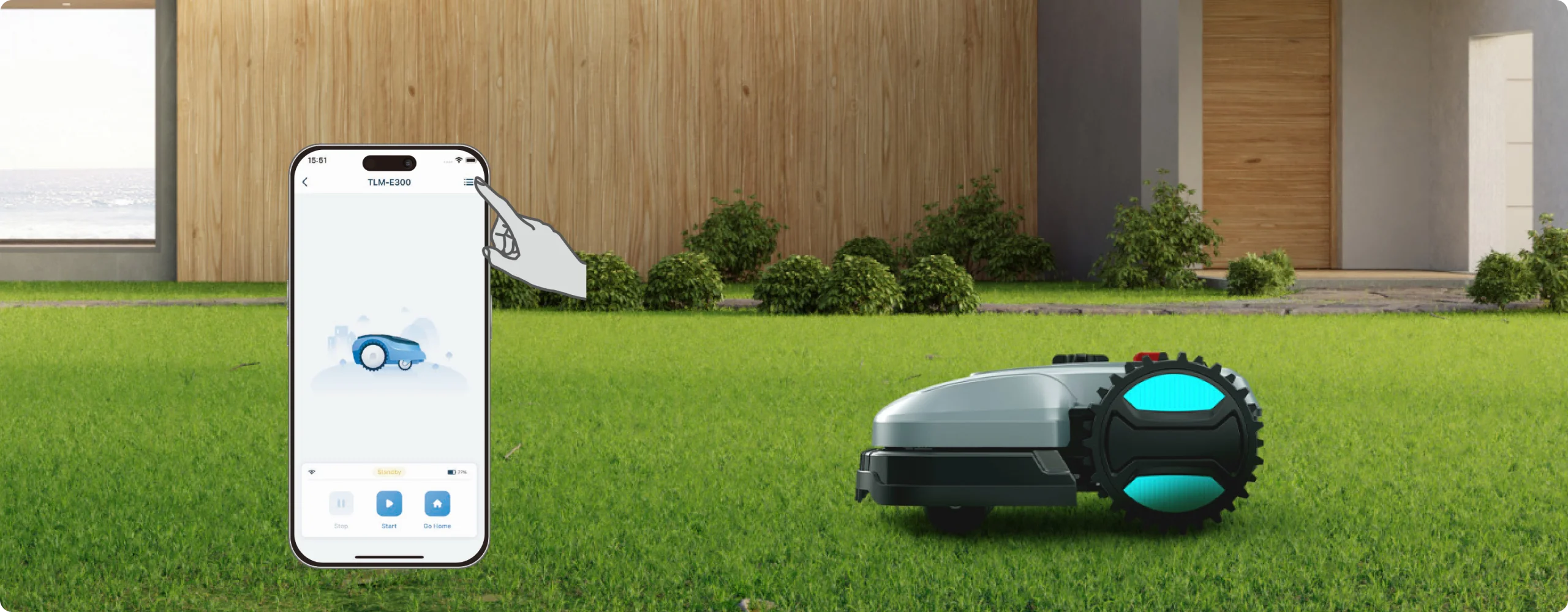 YARDCARE E400 Robotic Lawn Mower with App Control