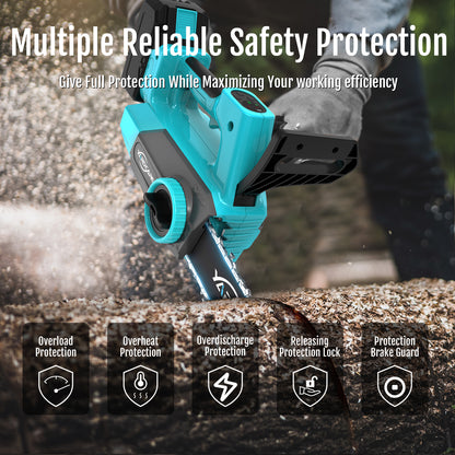 YARDCARE 12inch Brushless Chain Saw with Multiple Reliable Safety Protection