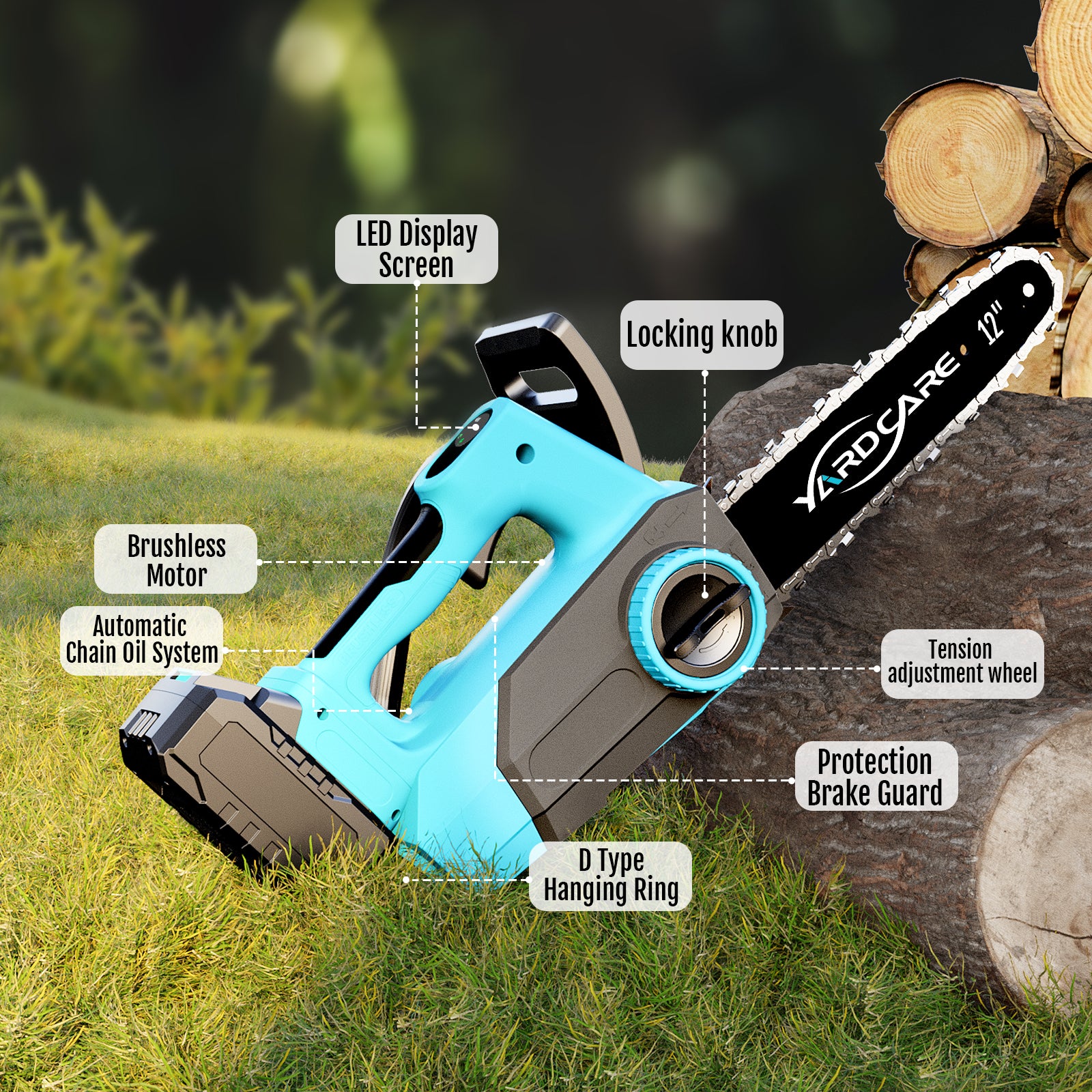 YARDCARE 12inch Brushless Chainsaw Overlook