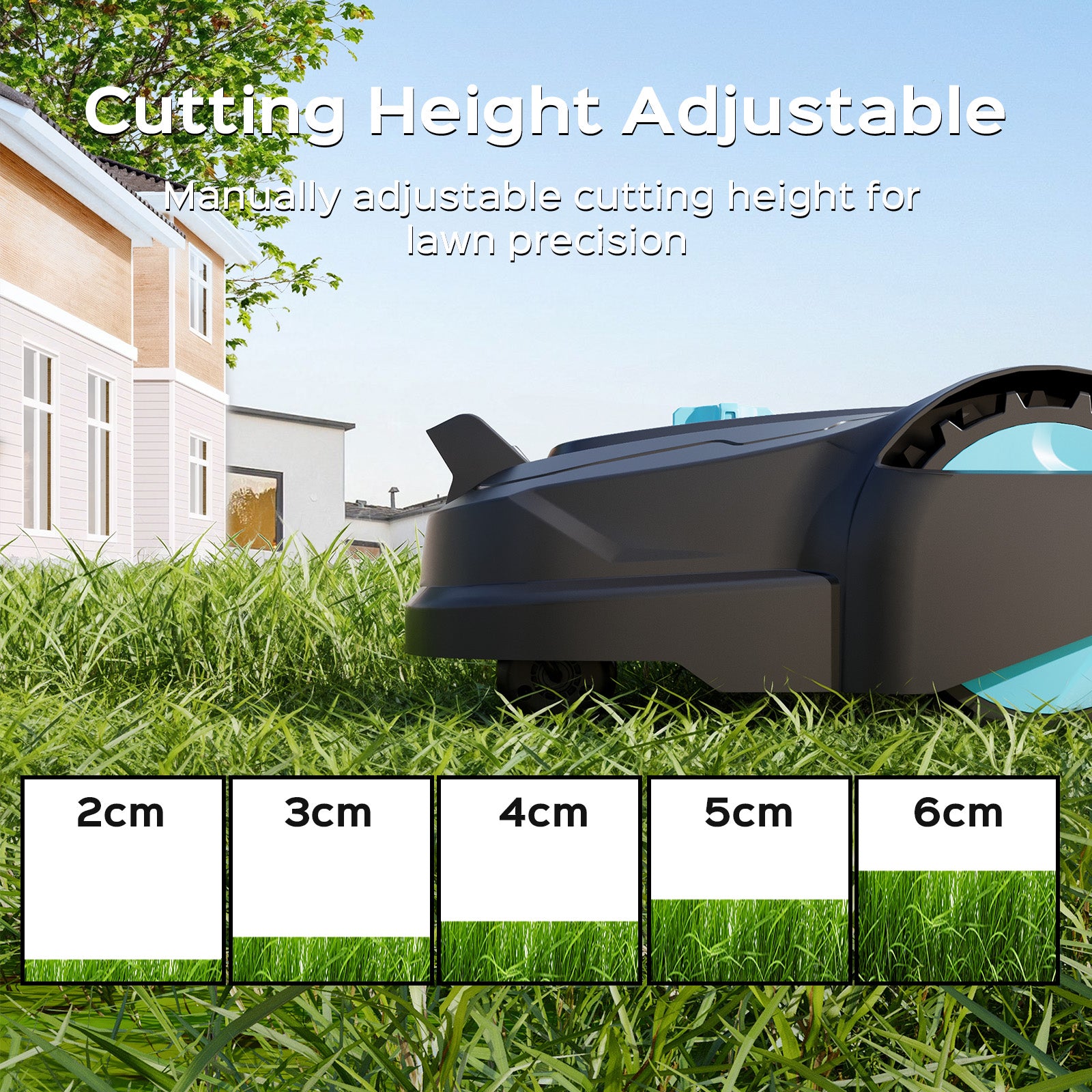 YARDCARE M800PLUS Robotic Lawn Mower with Cutting Height Adjustable