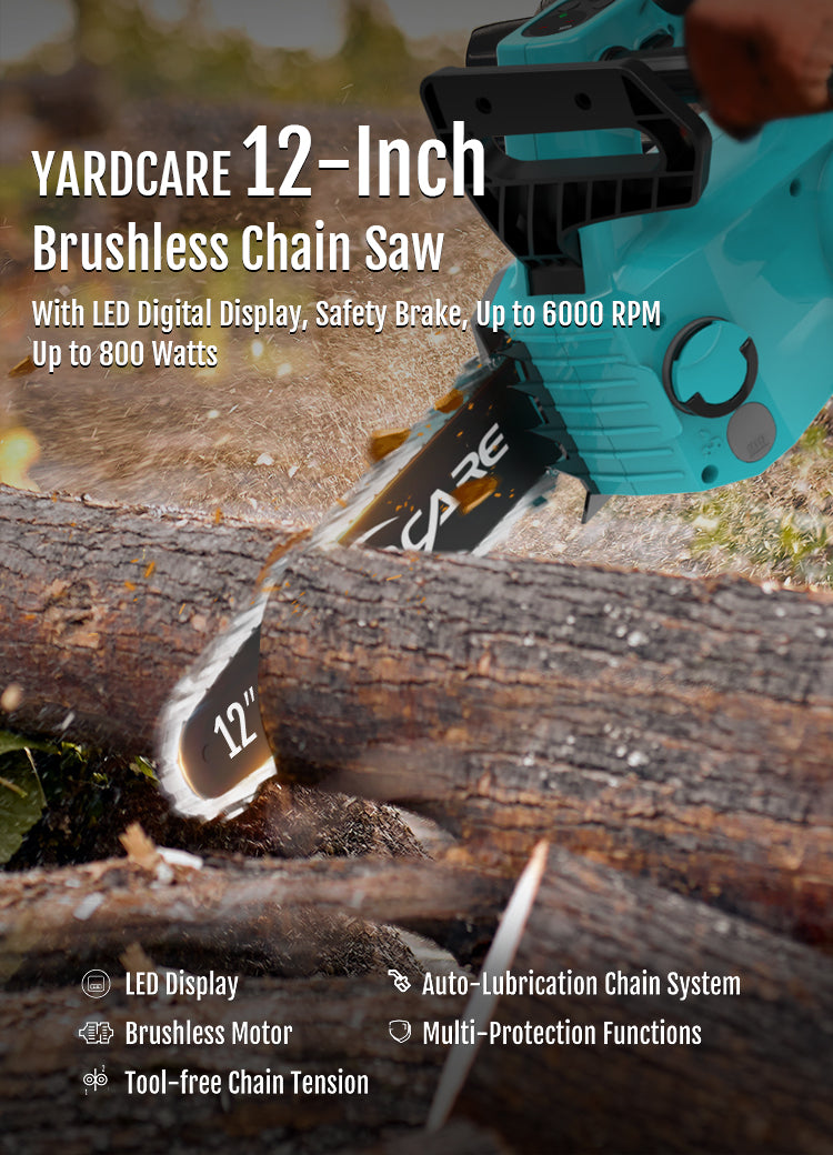 YARDCARE 12inch Brushless Chain Saw 