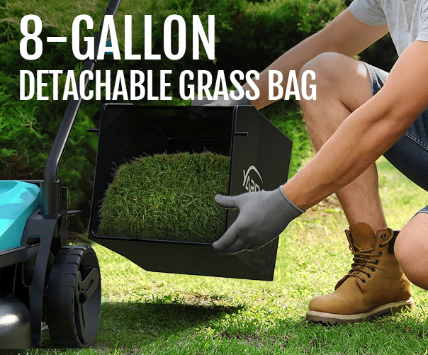 YARDCARE Lawn Mower with 8-gallon Detachable Grass Bag