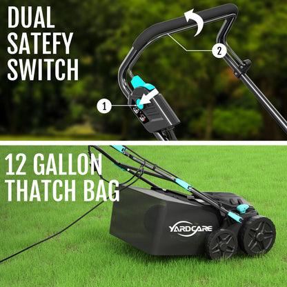16" 2-in-1 Dethatcher & Scarifier